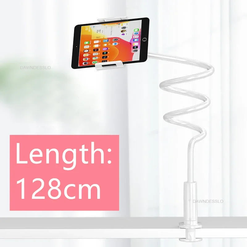 Suporte Flexível para Celular e Tablet – 128cm com Braço Articulado 360° para Cama, Mesa ou Encosto de Cabeça