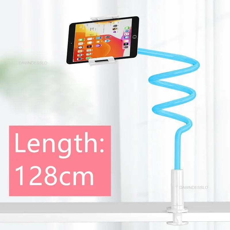 Suporte Flexível para Celular e Tablet – 128cm com Braço Articulado 360° para Cama, Mesa ou Encosto de Cabeça