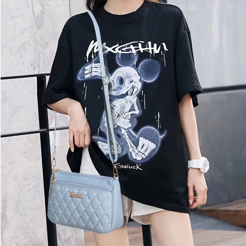 Bolsa Feminina de Ombro Bordada com Pompom – Estilo Casual em Couro PU, Alça Transversal e Compartimentos Internos