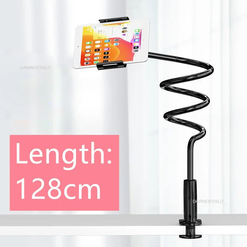 Suporte Flexível para Celular e Tablet – 128cm com Braço Articulado 360° para Cama, Mesa ou Encosto de Cabeça