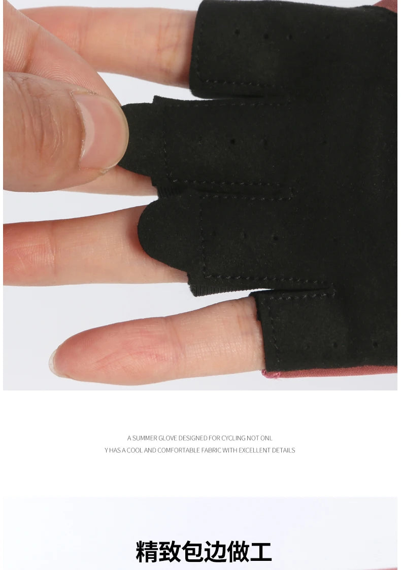 Luvas Esportivas Femininas Antiderrapantes – Meio Dedo, Absorção de Impacto e Alta Respirabilidade para Treinos e Atividades ao Ar Livre